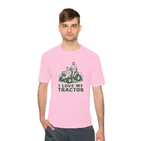 Tractor Graphic T Shirts for Men and Women in Gray White and Neon Green - Ocean State Styles