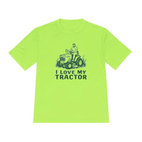 Tractor Graphic T Shirts for Men and Women in Gray White and Neon Green - Ocean State Styles
