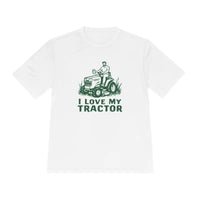 Tractor Graphic T Shirts for Men and Women in Gray White and Neon Green - Ocean State Styles