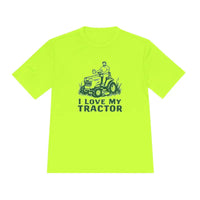 Tractor Graphic T Shirts for Men and Women in Gray White and Neon Green - Ocean State Styles