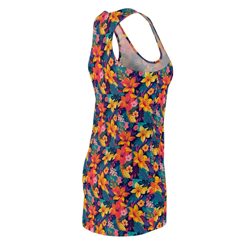 Tropical Floral Racerback Dress for Women Effortless Style Casual Beach Wear - Ocean State Styles
