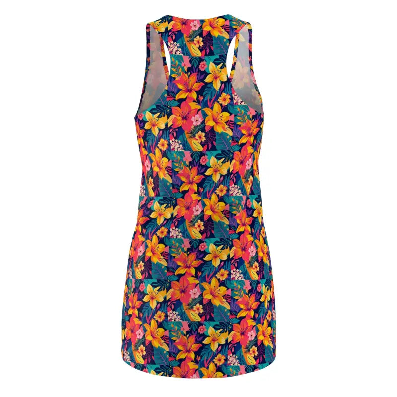 Tropical Floral Racerback Dress for Women Effortless Style Casual Beach Wear - Ocean State Styles