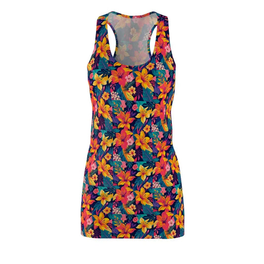Tropical Floral Racerback Dress for Women Effortless Style Casual Beach Wear - Ocean State Styles