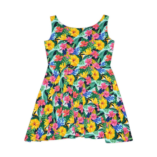 Tropical Floral Women's Skater Dress for Summer Fun Vibes - Ocean State Styles
