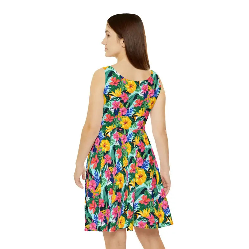 Tropical Floral Women's Skater Dress for Summer Fun Vibes - Ocean State Styles
