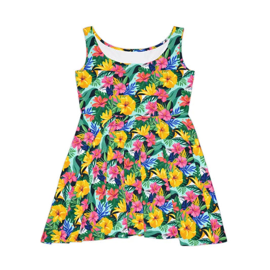 Tropical Floral Women's Skater Dress for Summer Fun Vibes - Ocean State Styles