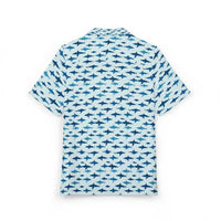 Tropical Shark Print Unisex Hawaiian Button Down Shirt - Ocean State Styles
