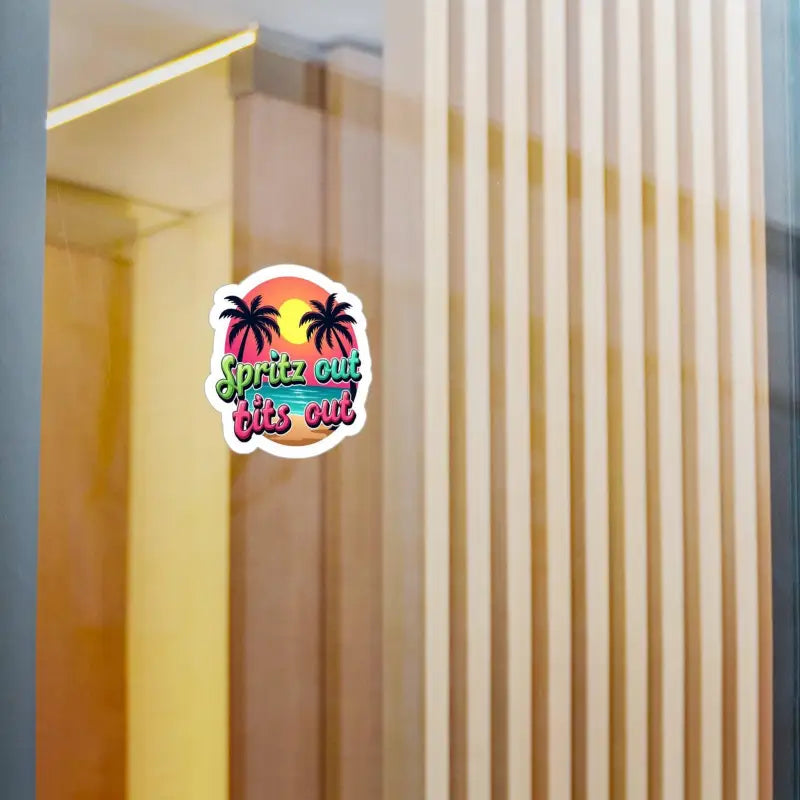 Tropical Sunset Neon Vinyl Sticker featuring vibrant tropical designs and colors