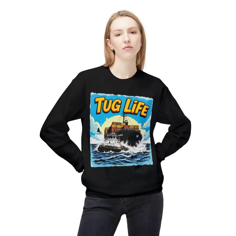 Tug Life Unisex Midweight Fleece Crewneck Sweatshirt Comfort - Ocean State Styles