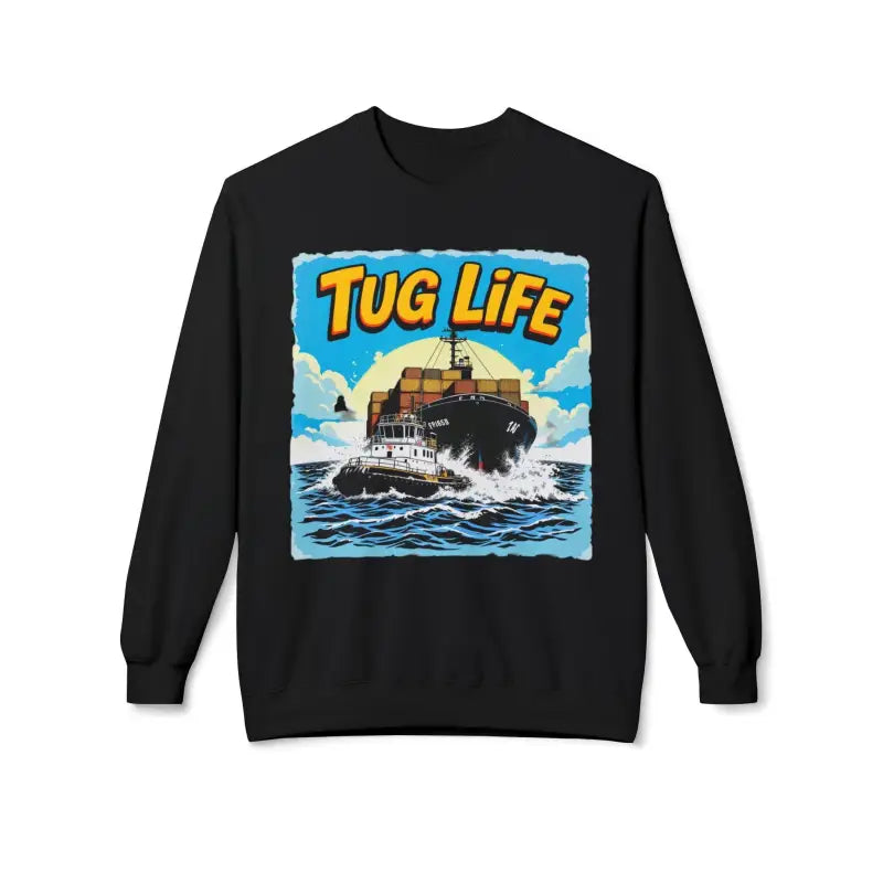 Tug Life Unisex Midweight Fleece Crewneck Sweatshirt Comfort - Ocean State Styles