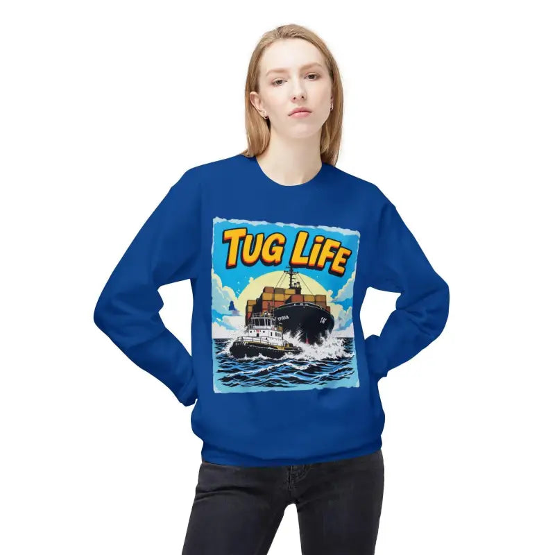 Tug Life Unisex Midweight Fleece Crewneck Sweatshirt Comfort - Ocean State Styles