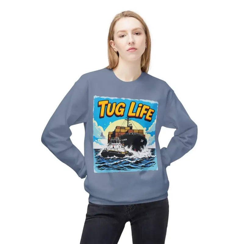 Tug Life Unisex Midweight Fleece Crewneck Sweatshirt Comfort - Ocean State Styles