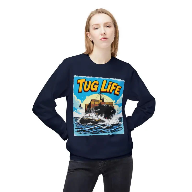 Tug Life Unisex Midweight Fleece Crewneck Sweatshirt Comfort - Ocean State Styles