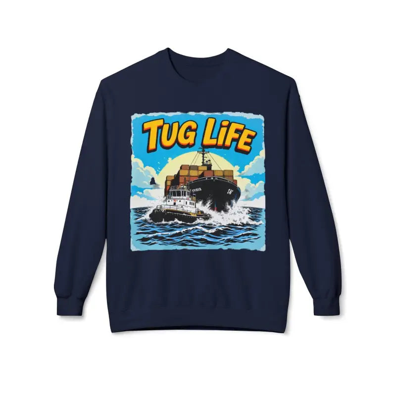 Tug Life Unisex Midweight Fleece Crewneck Sweatshirt Comfort - Ocean State Styles