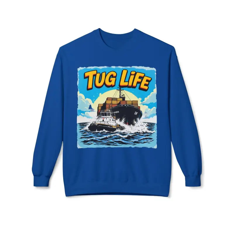 Tug Life Unisex Midweight Fleece Crewneck Sweatshirt Comfort - Ocean State Styles