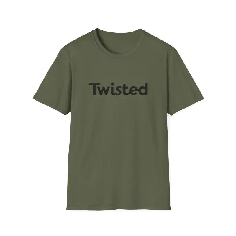 Twisted Unisex T Shirt Olive Green and Yellow Style - Ocean State Styles