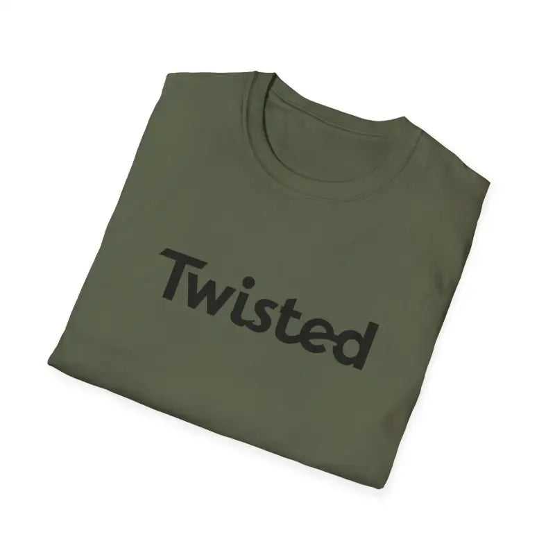 Twisted Unisex T Shirt Olive Green and Yellow Style - Ocean State Styles