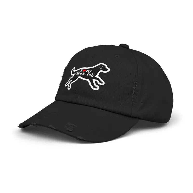 Unisex Black Lab Distressed Baseball Cap for Dog Lovers - Ocean State Styles