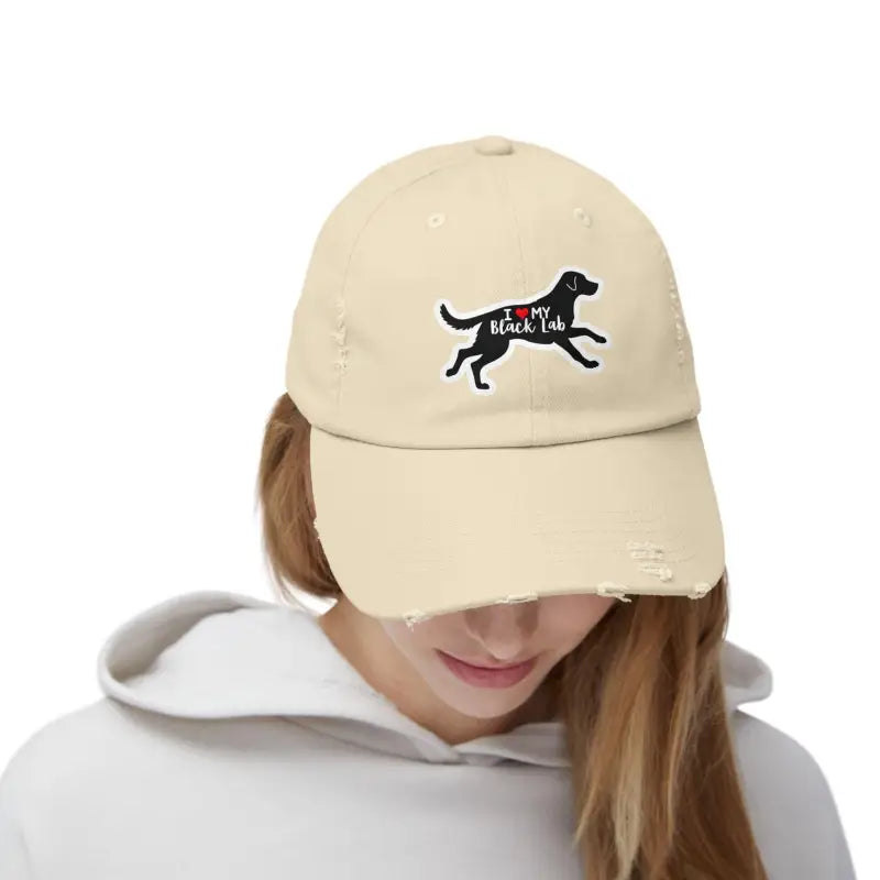 Unisex Black Lab Distressed Baseball Cap for Dog Lovers - Ocean State Styles