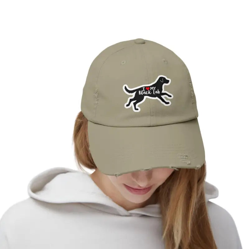 Unisex Black Lab Distressed Baseball Cap for Dog Lovers - Ocean State Styles