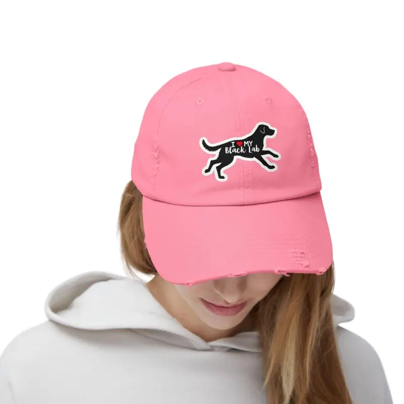 Unisex Black Lab Distressed Baseball Cap for Dog Lovers - Ocean State Styles