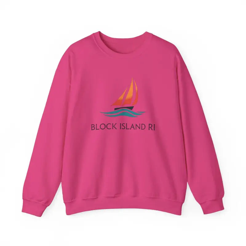 Unisex Crewneck Sweatshirt With Block Island Sailboat Design - Ocean State Styles