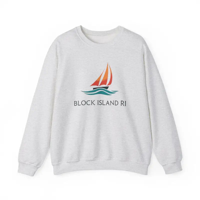 Unisex Crewneck Sweatshirt With Block Island Sailboat Design - Ocean State Styles
