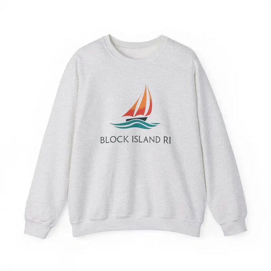 Unisex Crewneck Sweatshirt With Block Island Sailboat Design - Ocean State Styles