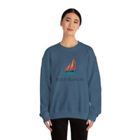 Unisex Crewneck Sweatshirt With Block Island Sailboat Design - Ocean State Styles