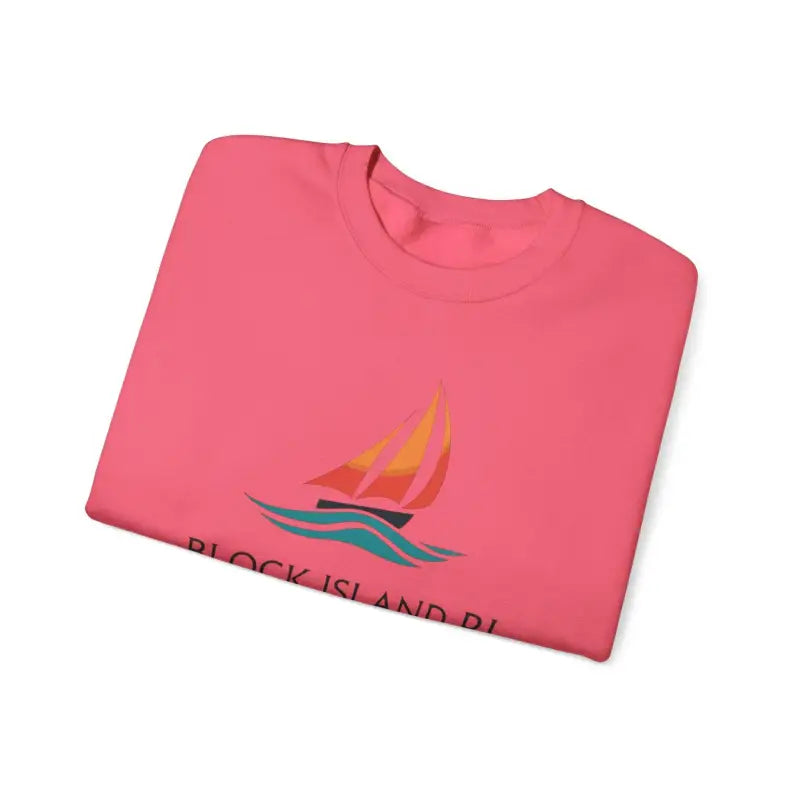 Unisex Crewneck Sweatshirt With Block Island Sailboat Design - Ocean State Styles