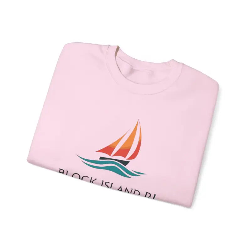 Unisex Crewneck Sweatshirt With Block Island Sailboat Design - Ocean State Styles