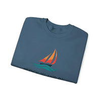 Unisex Crewneck Sweatshirt With Block Island Sailboat Design - Ocean State Styles