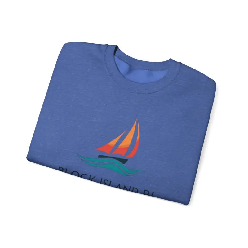 Unisex Crewneck Sweatshirt With Block Island Sailboat Design - Ocean State Styles