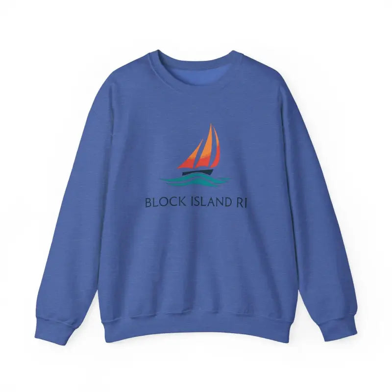 Unisex Crewneck Sweatshirt With Block Island Sailboat Design - Ocean State Styles