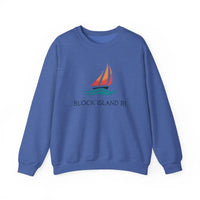 Unisex Crewneck Sweatshirt With Block Island Sailboat Design - Ocean State Styles