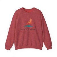Unisex Crewneck Sweatshirt With Block Island Sailboat Design - Ocean State Styles