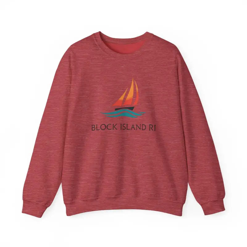 Unisex Crewneck Sweatshirt With Block Island Sailboat Design - Ocean State Styles