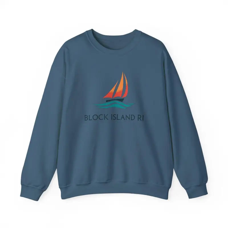 Unisex Crewneck Sweatshirt With Block Island Sailboat Design - Ocean State Styles