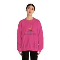 Unisex Crewneck Sweatshirt With Block Island Sailboat Design - Ocean State Styles