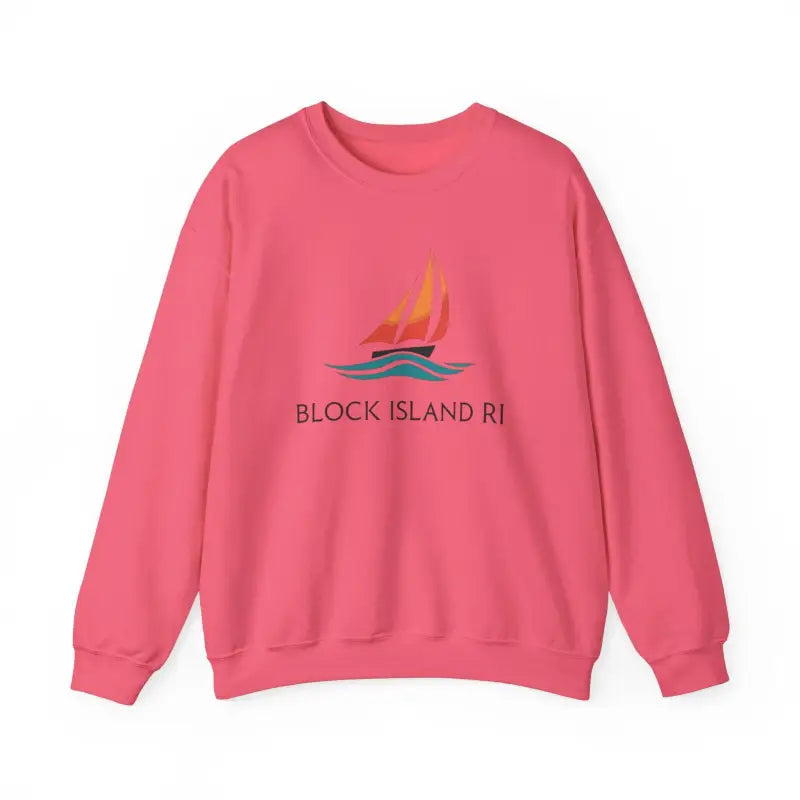 Unisex Crewneck Sweatshirt With Block Island Sailboat Design - Ocean State Styles