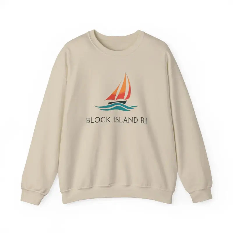 Unisex Crewneck Sweatshirt With Block Island Sailboat Design - Ocean State Styles