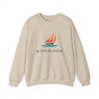 Unisex Crewneck Sweatshirt With Block Island Sailboat Design - Ocean State Styles