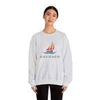 Unisex Crewneck Sweatshirt With Block Island Sailboat Design - Ocean State Styles