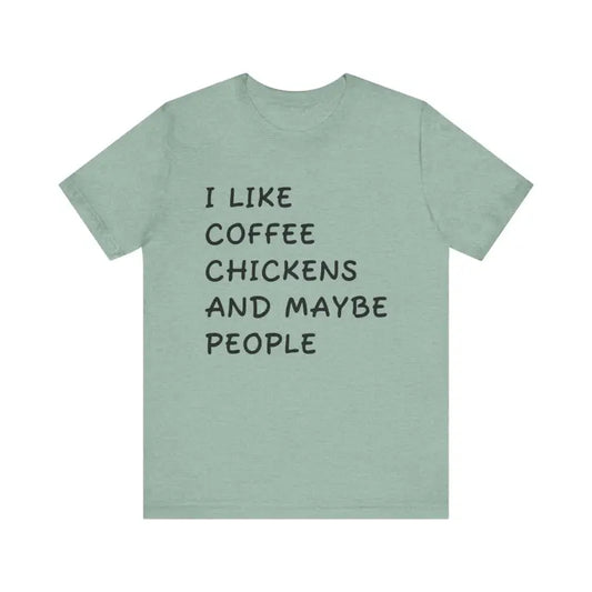 Unisex Funny Coffee and Chickens Tee in Multiple Colors - Ocean State Styles