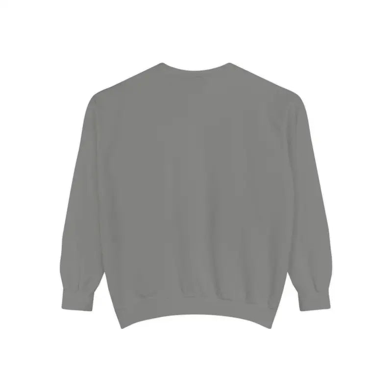 Gray crewneck sweatshirt featuring a mountain graphic, ideal for unisex casual wear