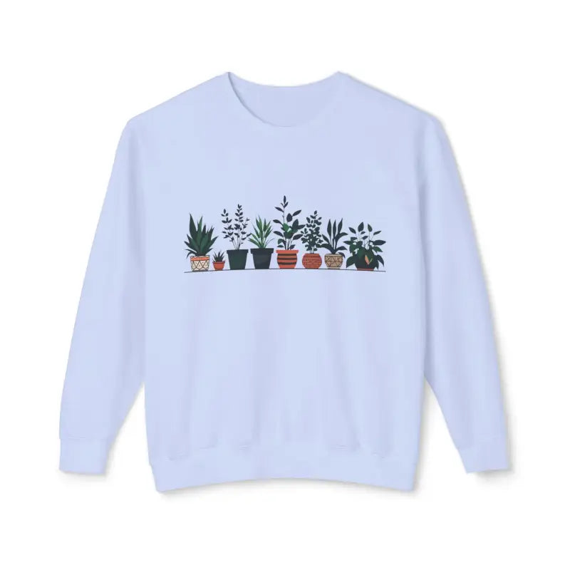 Unisex Lightweight Crewneck Sweatshirt with Potted Plant Design - Ocean State Styles