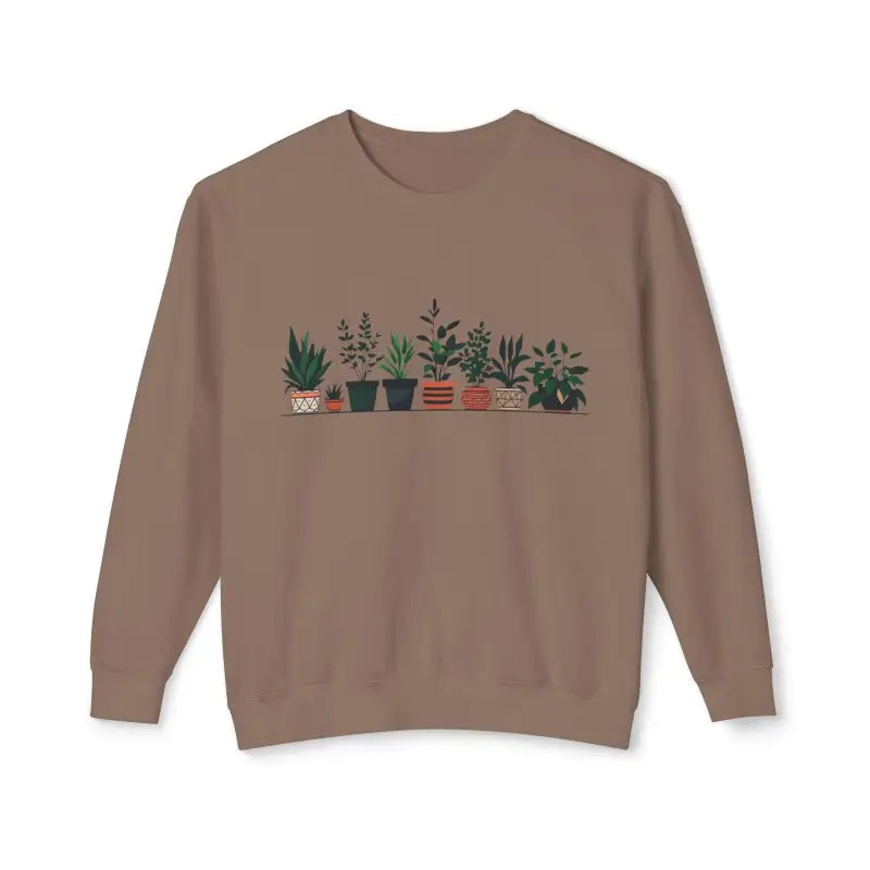 Unisex Lightweight Crewneck Sweatshirt with Potted Plant Design - Ocean State Styles