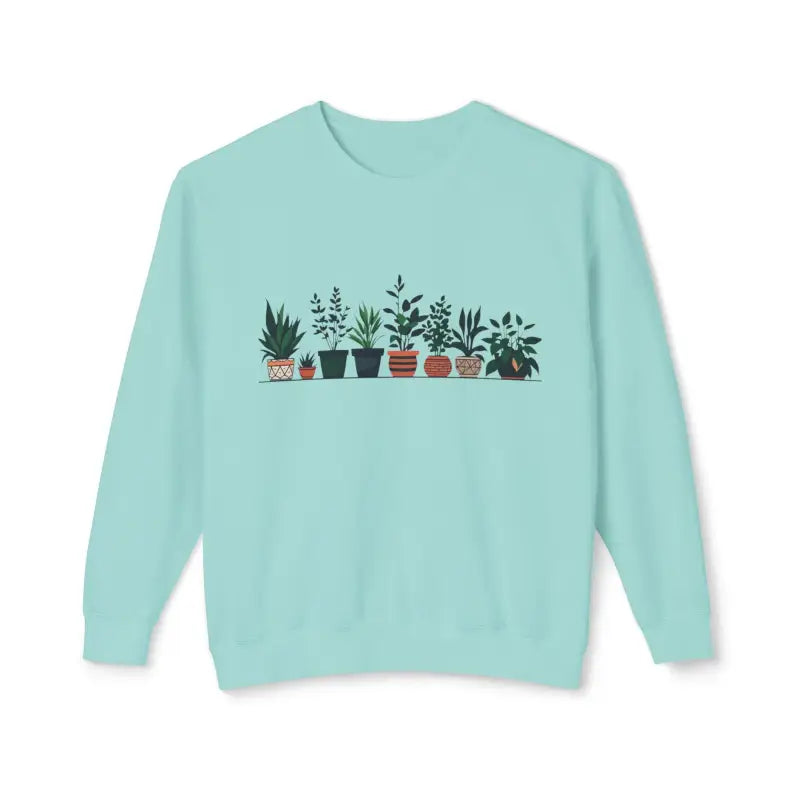 Unisex Lightweight Crewneck Sweatshirt with Potted Plant Design - Ocean State Styles