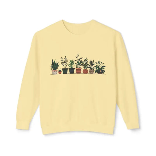 Unisex Lightweight Crewneck Sweatshirt with Potted Plant Design - Ocean State Styles