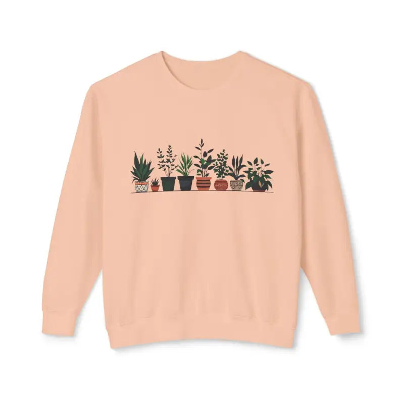 Unisex Lightweight Crewneck Sweatshirt with Potted Plant Design - Ocean State Styles